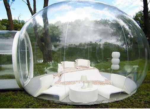 Barraca inflável da bolha do único túnel exterior,  3.8M*2.6M Transparent Bubble Tent 