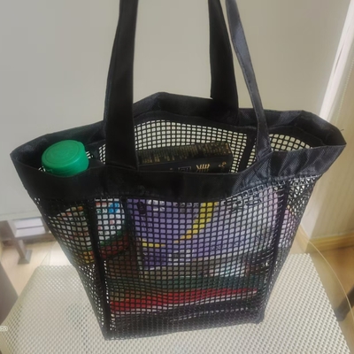 Capacidade de carga forte Saco de compras Saco de malha de PVC de praia Logotipo de design personalizado
