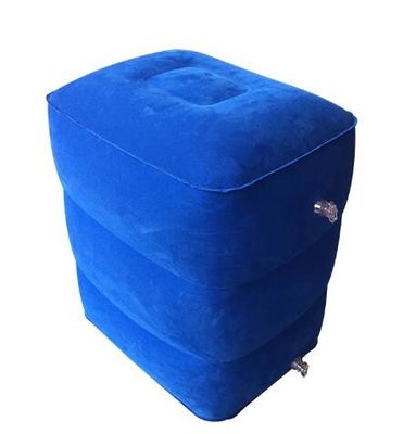 PVC inflável portátil azul do descanso do assento para pés e congregação do coxim do pé