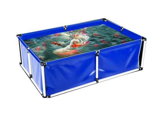 Tanque de água móvel da piscicultura de encerado do PVC 4000L com o aquário dobrável do quadro do metal
