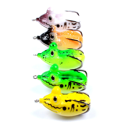 5 peixes macios de Snakehead do salmonete da atração da rã das cores 5.40CM/11.60g atraem a pescar a atração