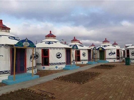 Experiência Encanto da Cultura Mongol Yurt Estrutura de Bambú Tenda geodésica de cúpula