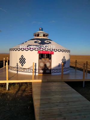 Experiência Encanto da Cultura Mongol Yurt Estrutura de Bambú Tenda geodésica de cúpula