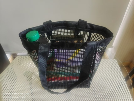 Serviço OEM Saco de mão de malha para esportes ao ar livre na praia ou compras Saco de armazenamento de malha de PVC