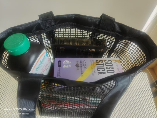 Saco de malha revestido em PVC mais resistente multifuncional para pesca, compras ou saco de armazenamento esportivo