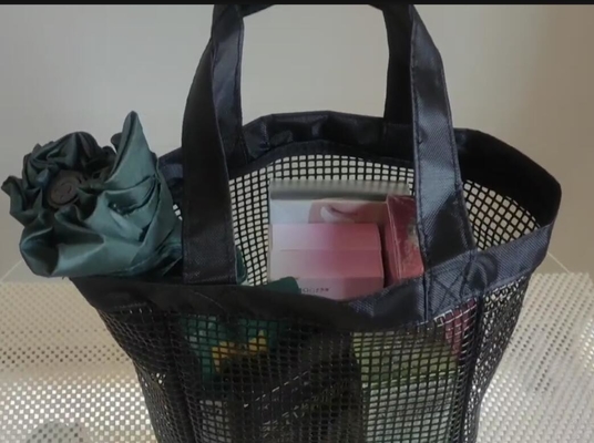 Serviço OEM Saco de mão de malha para esportes ao ar livre na praia ou compras Saco de armazenamento de malha de PVC