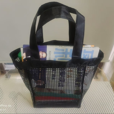 Serviço OEM Saco de mão de malha para esportes ao ar livre na praia ou compras Saco de armazenamento de malha de PVC